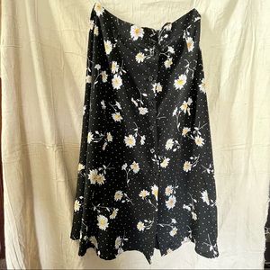 90’s Vintage Sunflower Button Down Skirt